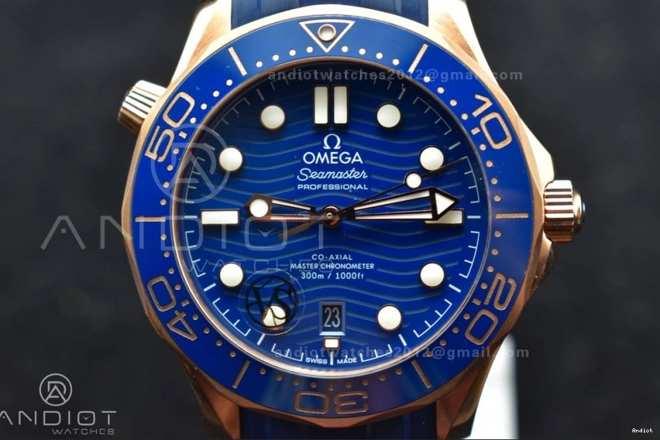 Best Seamaster Ceramic A8800 Blue VSF RG Diver 300M 1:1 Bracelet Blue On SS Dial SS Edition 1217